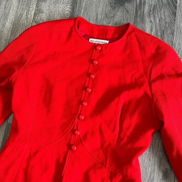 BALENICAGA VINTAGE SET BLAZER JACKET & SKIRT MADE IN FRANCE - Picture 3 of 12